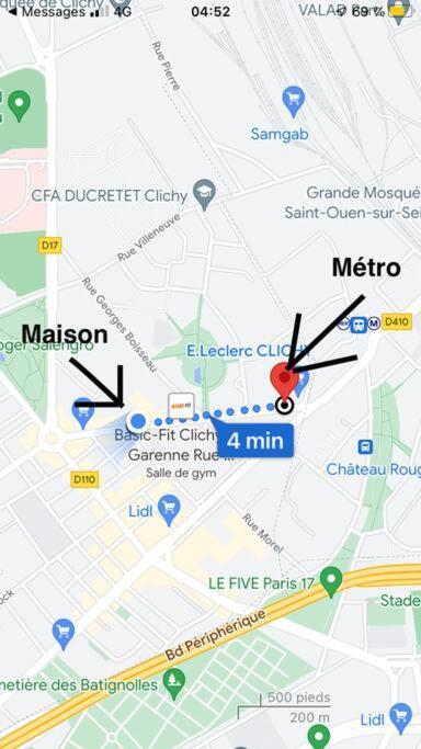 Paris : Appartement Familial Avec Parking Prive Кліші Екстер'єр фото